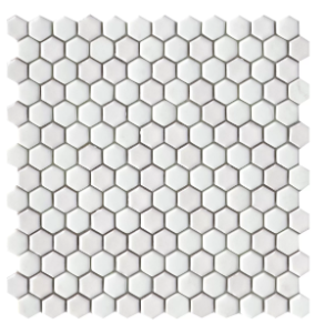 Confetti White Hexagon Mosaic - glass tile